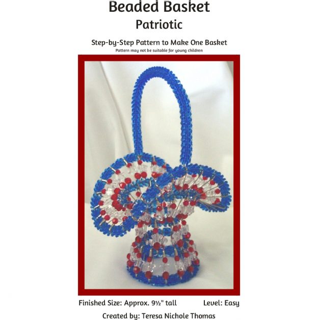 Beaded Basket - Patriotic 01