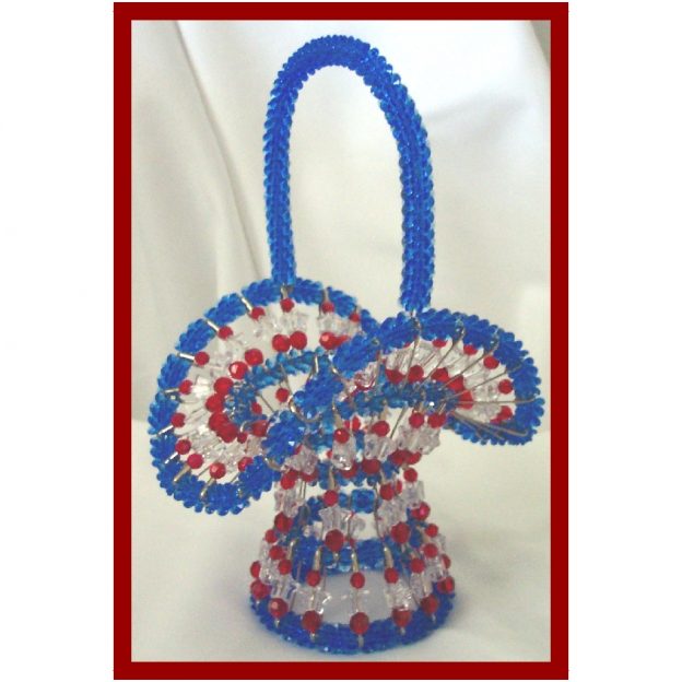 Beaded Basket - Patriotic 02