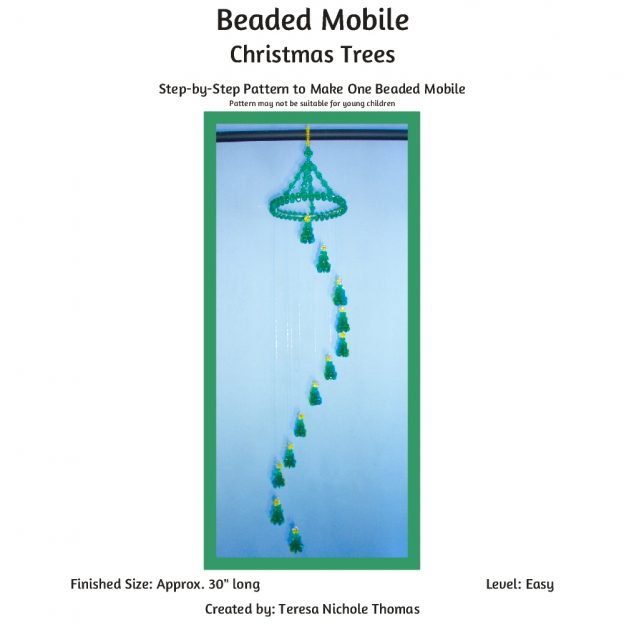 Beaded Mobile - Christmas Trees 01