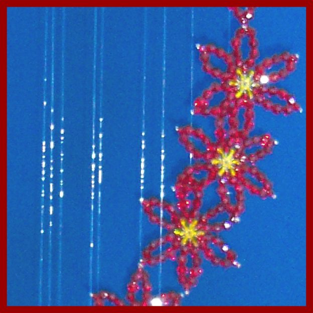 Beaded Mobile - Poinsettias 04