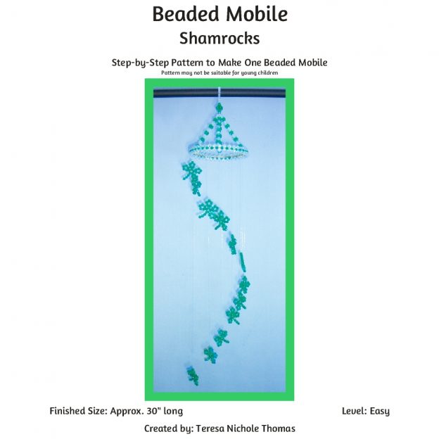 Beaded Mobile - Shamrocks 01