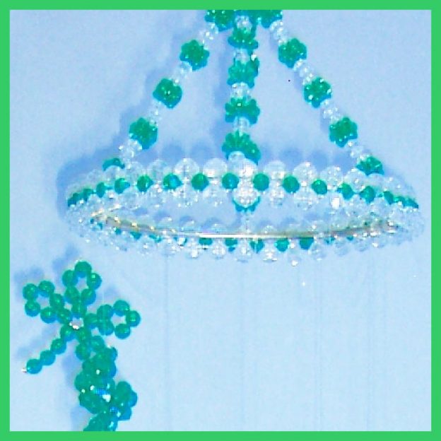 Beaded Mobile - Shamrocks 03