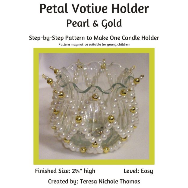 Petal Votive Holder - Pearl & Gold 01