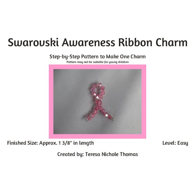 Swarovski Awareness Ribbon Charm 01