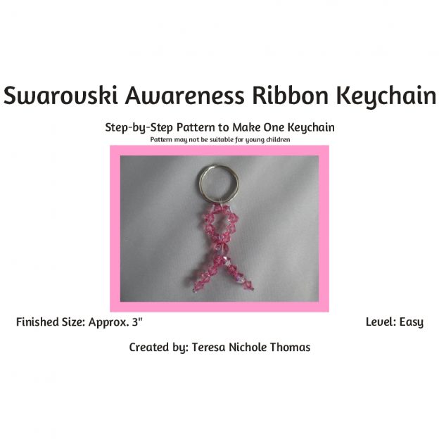 Swarovski Awareness Ribbon Keychain 01