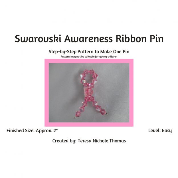 Swarovski Awareness Ribbon Pin 01