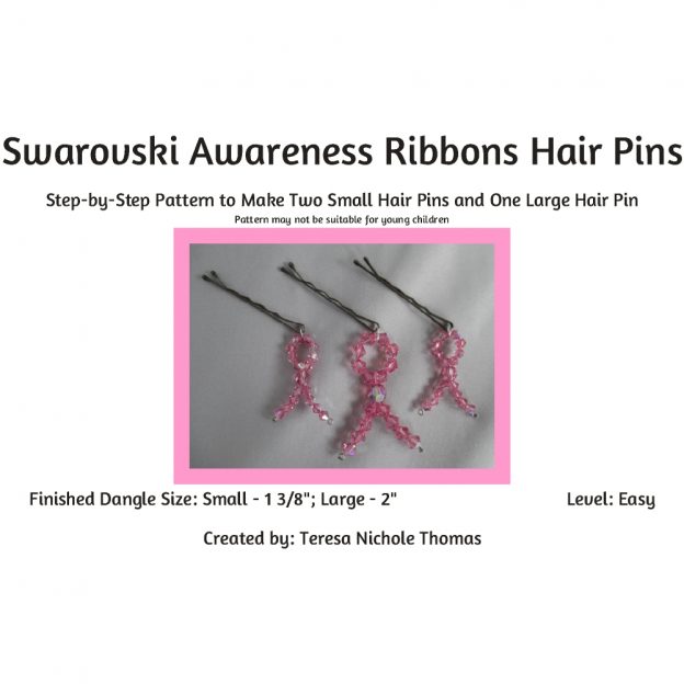 Swarovski Awareness Ribbons Hair Pins 01