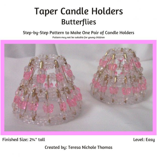 Taper Candle Holders - Butterflies 01