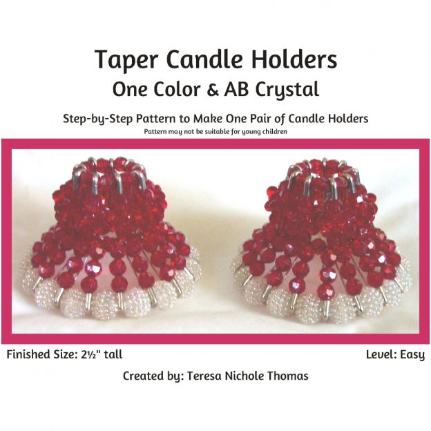 Taper Candle Holders - One Color & AB Crystal 01